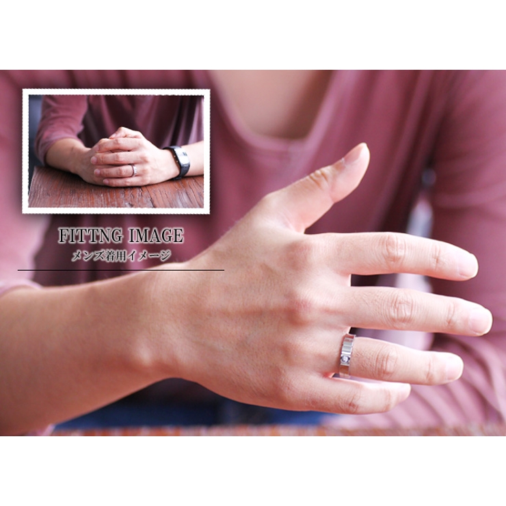 ワンストーンラバーズリングステンレススチールアクセサリー指輪Binichビニッチ | シルバーアクセサリーBinich  | 詳細画像3 