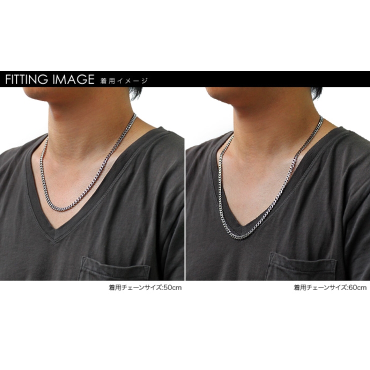 太め5mm6面カット喜平スチールチェーン50cm60cmBinichビニッチ | シルバーアクセサリーBinich  | 詳細画像3 