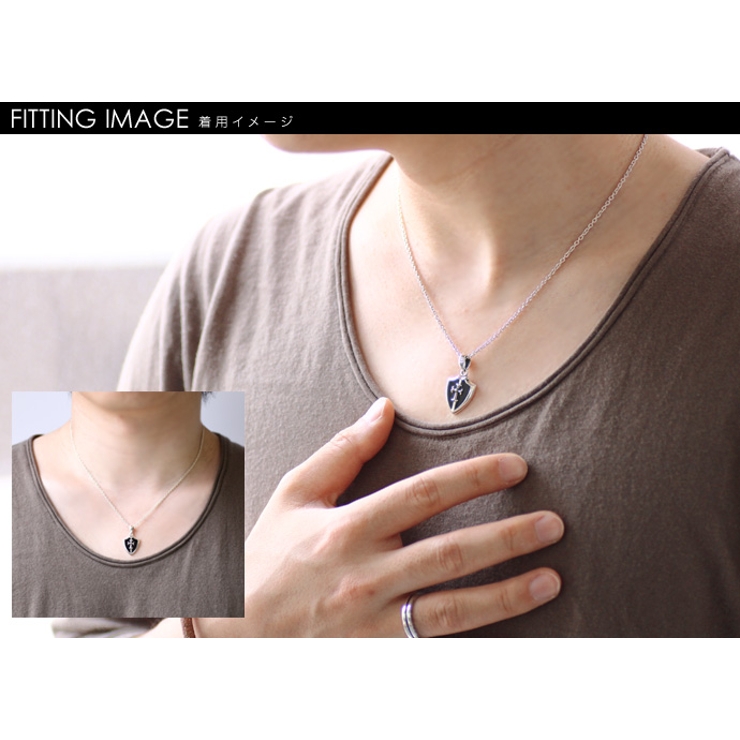 クロスシールドオニキスペンダント2mmアズキチェーンセットメンズネックレスシルバ 品番 Ctra シルバーアクセサリーbinich シルバーアクセサリービニッチ のメンズファッション通販 Shoplist ショップリスト