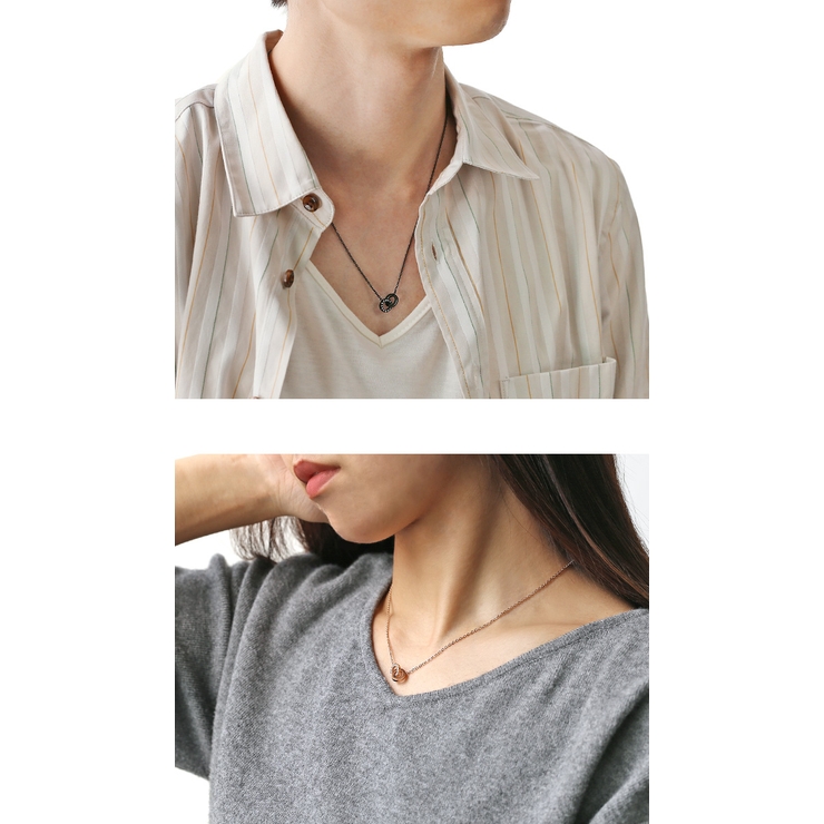 ペア販売ジルコニアチェインリングペアペンダントネックレスステンレスBinichビ… | シルバーアクセサリーBinich  | 詳細画像2 