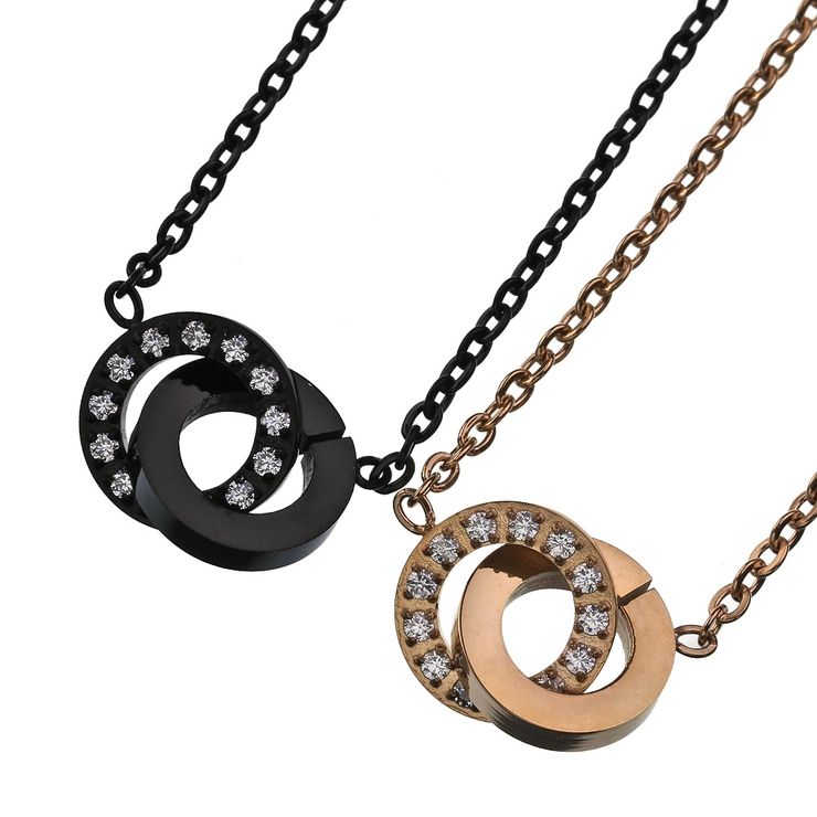 ペア販売ジルコニアチェインリングペアペンダントネックレスステンレスBinichビ… | シルバーアクセサリーBinich  | 詳細画像1 