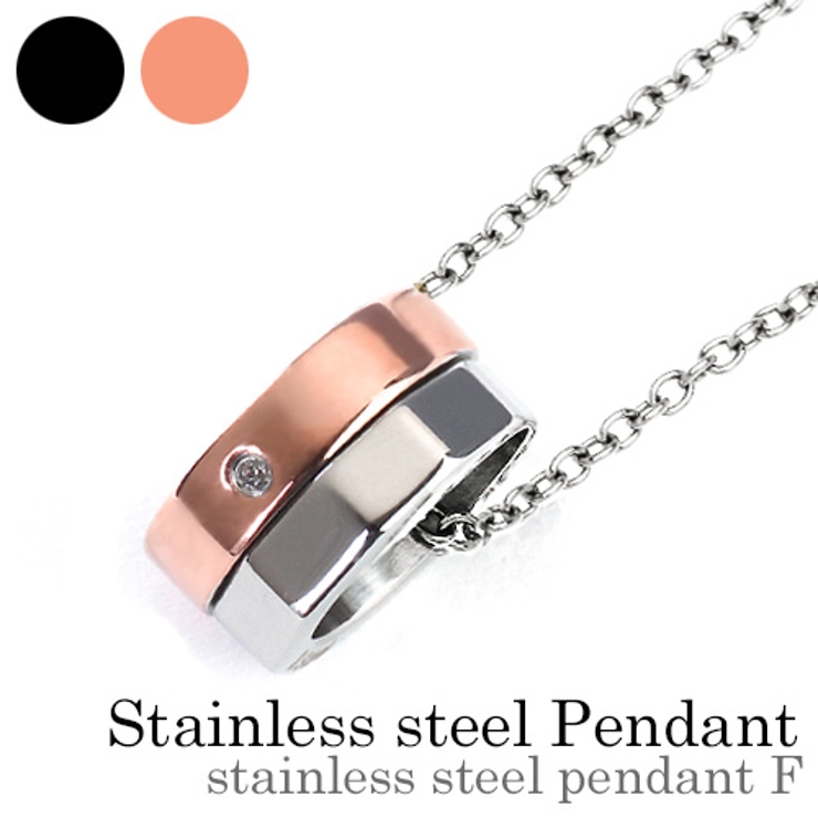 (1 3mmアズキスチール40cm)ステンレススチールペンダントFピンクゴールド… | シルバーアクセサリーBinich  | 詳細画像1 