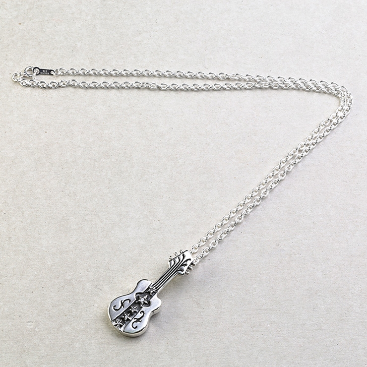 スターギターペンダント3mmアズキチェーンセットメンズネックレスシルバー925ア… | シルバーアクセサリーBinich  | 詳細画像2 