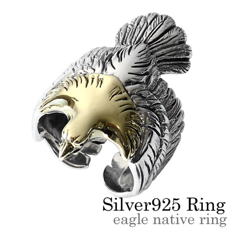 イーグルネイティブリングシルバー925アクセサリー指輪Binichビニッチ | シルバーアクセサリーBinich  | 詳細画像1 