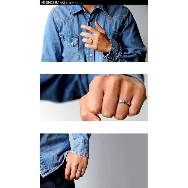 ステンレススチールリングJシルバーメンズハワイアン指輪Binichビニッチ | シルバーアクセサリーBinich  | 詳細画像3 