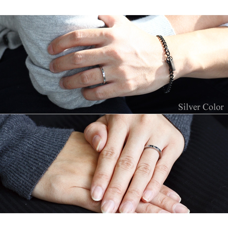 【color88】ダイヤモンドカラースチールペアリング（ブラック・シルバー・ピンクゴールド）ケース付き【RCP】fs3gm