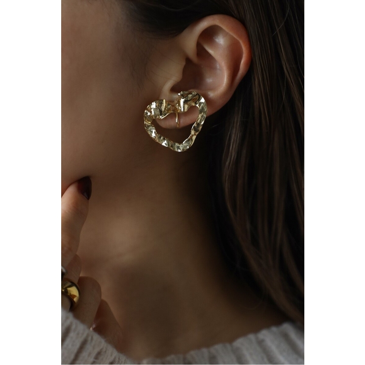 GOLD | クランプルハートイヤリング 88-004289 | BONJOUR SAGAN