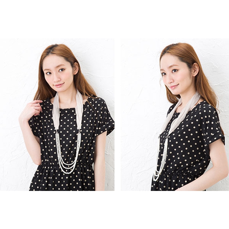 シフォン×3連パールネックレス◆２ＷＡＹ使用【2色展開】【メール便対応】10P10Apr13