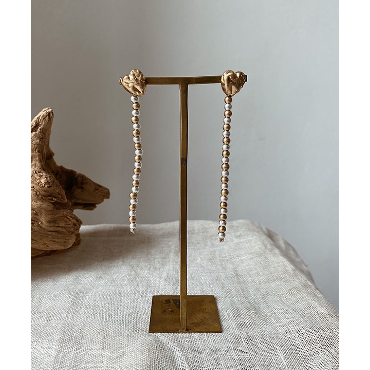 ハートビーズピアス emouv ピアス ゴールド アクセサリー シンプル | BUYSENSE | 詳細画像2 