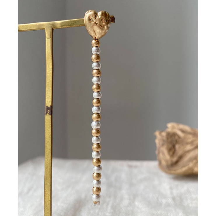 ハートビーズピアス emouv ピアス ゴールド アクセサリー シンプル | BUYSENSE | 詳細画像3 