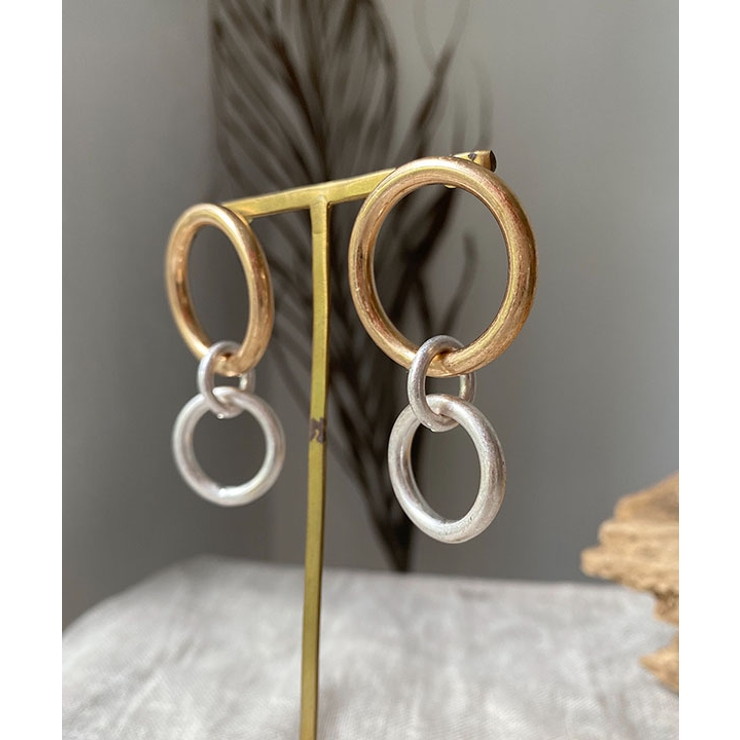 2カラーリングピアス emouv ピアス ゴールド アクセサリー シンプル | BUYSENSE | 詳細画像3 