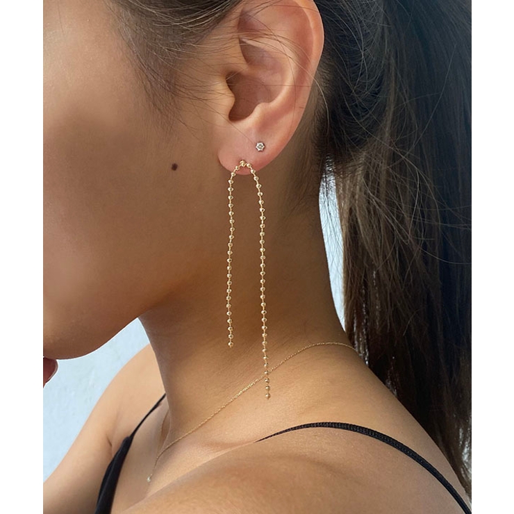 ボールチェーンピアス emouv ピアス ゴールド アクセサリー シンプル | BUYSENSE | 詳細画像4 