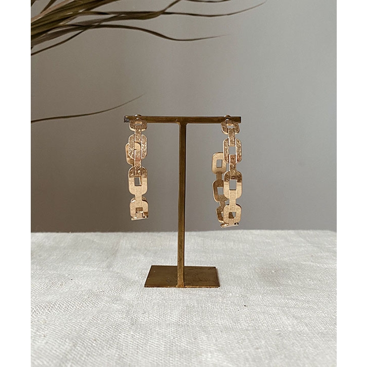 ゴールド | デザインチェーンフープピアス emouv ピアス | BUYSENSE