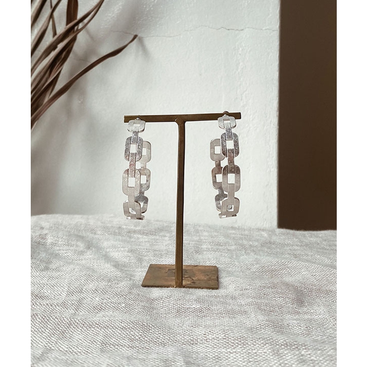 シルバー | デザインチェーンフープピアス emouv ピアス | BUYSENSE