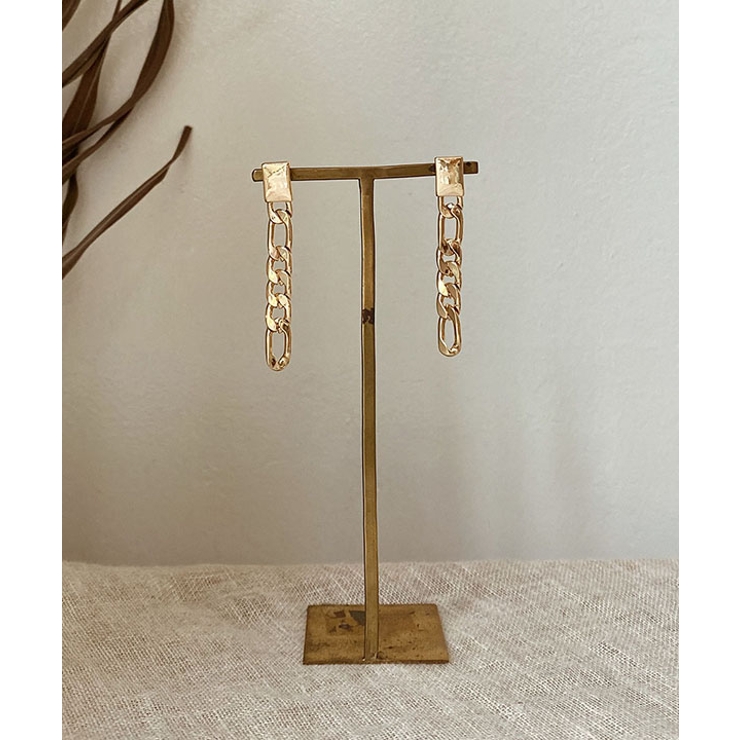 ボタンチェーンピアス emouv ピアス ゴールド アクセサリー シンプル | BUYSENSE | 詳細画像1 