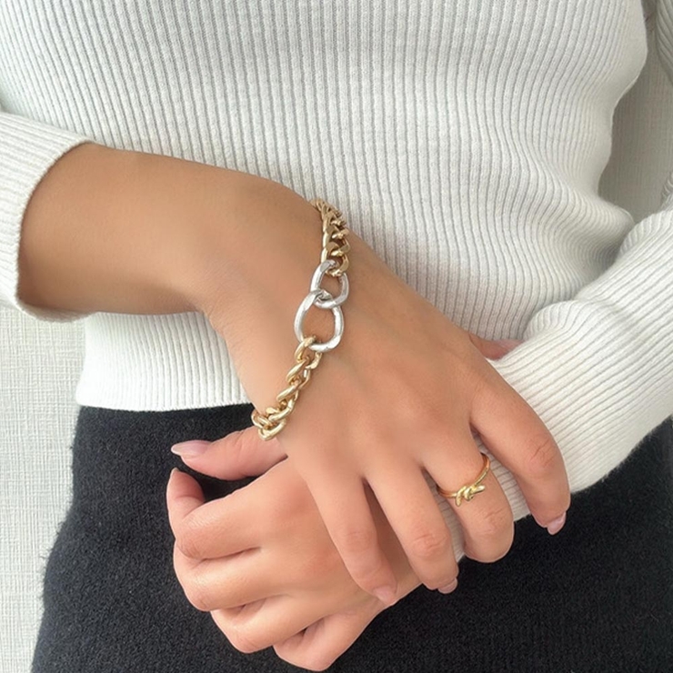 ゴールド | バイカラーチェーンブレスレット emouv by | BUYSENSE