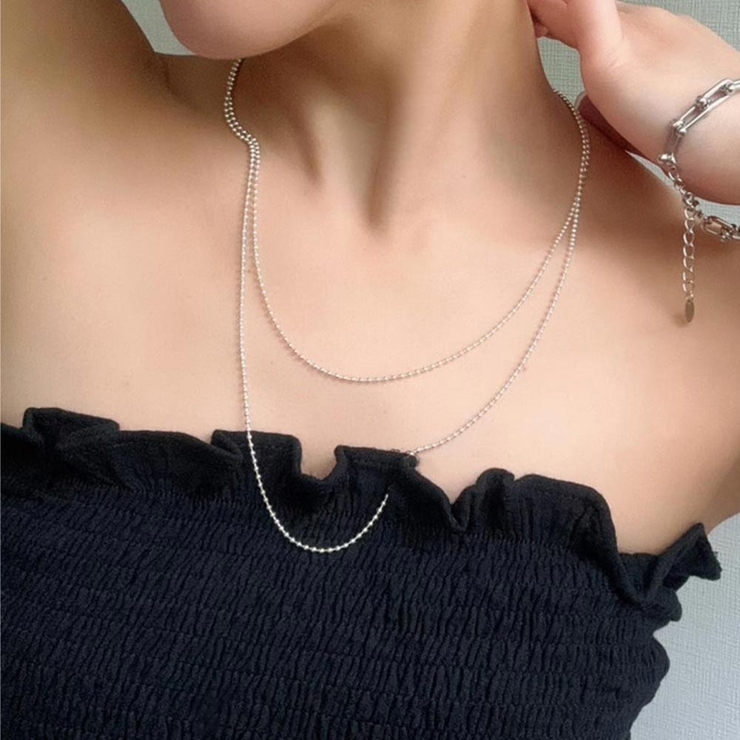シルバー | ボールチェーンロングネックレス emouv by | BUYSENSE