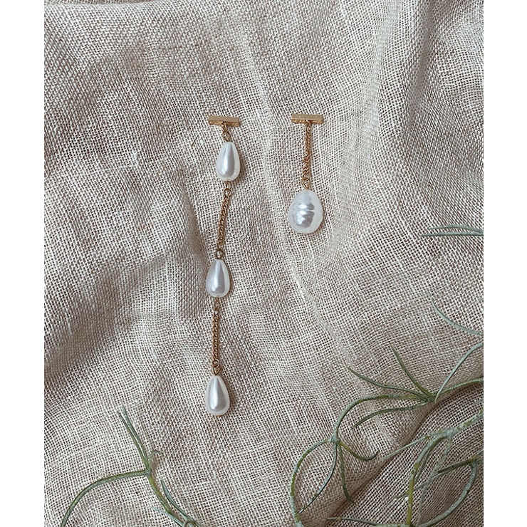 アシンメトリーパールピアス emouv ピアス | BUYSENSE | 詳細画像3 