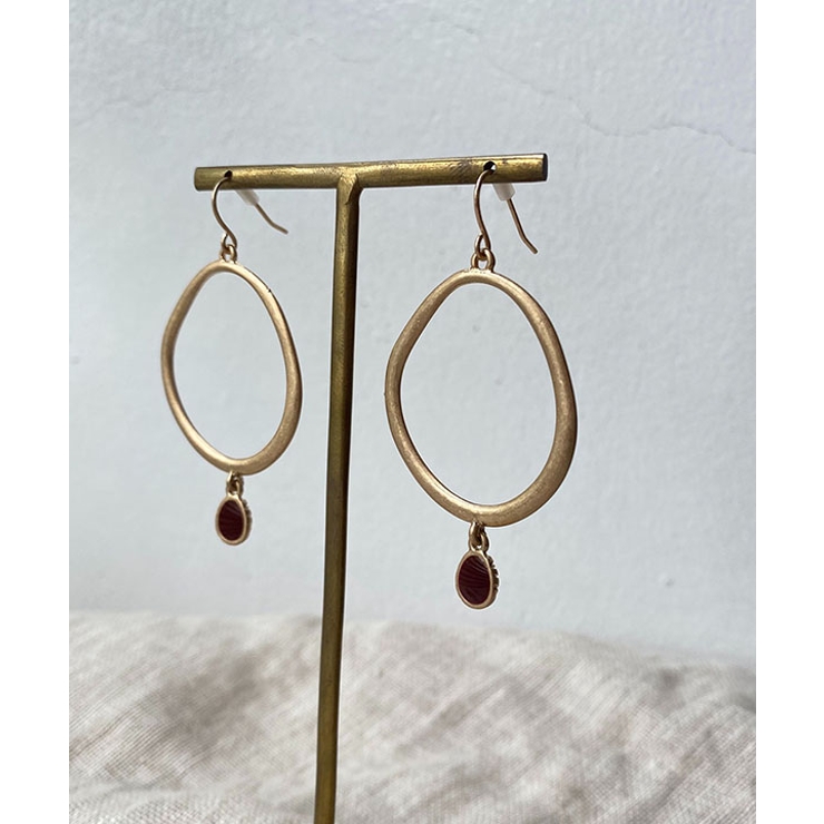 レッド | ヴィンテージサークルデザインピアス emouv ピアス | BUYSENSE