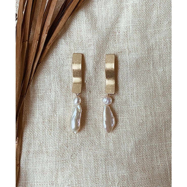 カーブプレートパールピアス emouv ピアス | BUYSENSE | 詳細画像3 