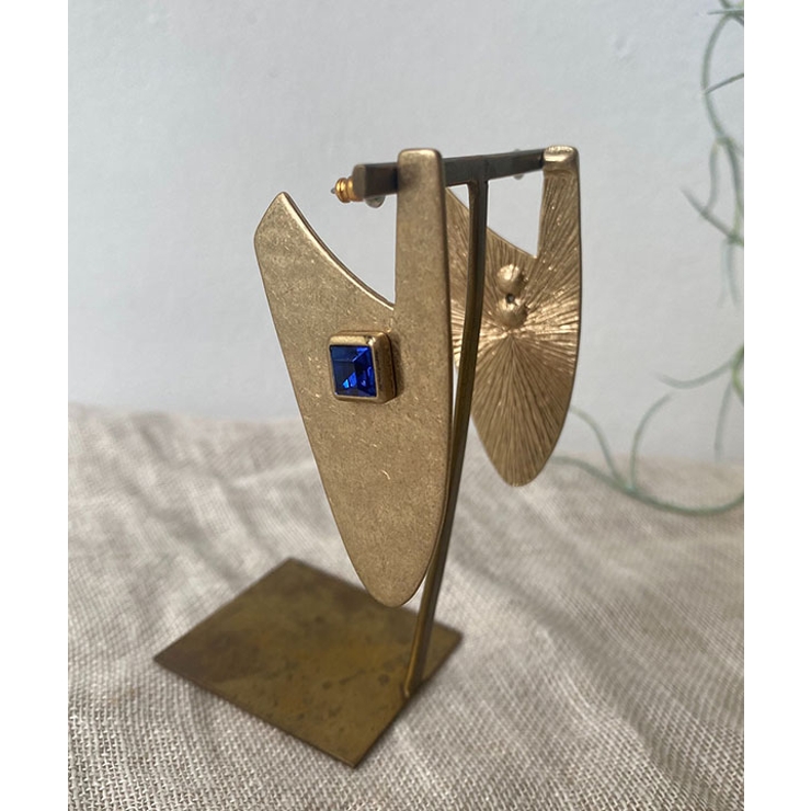 ブルー | ビッグプレートストーンピアス emouv ピアス | BUYSENSE