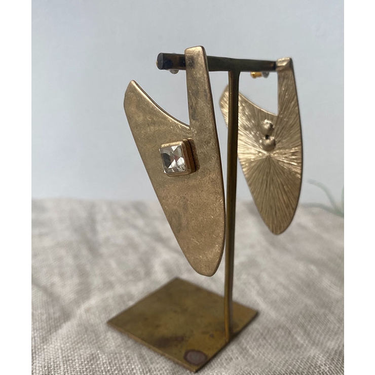 クリア | ビッグプレートストーンピアス emouv ピアス | BUYSENSE