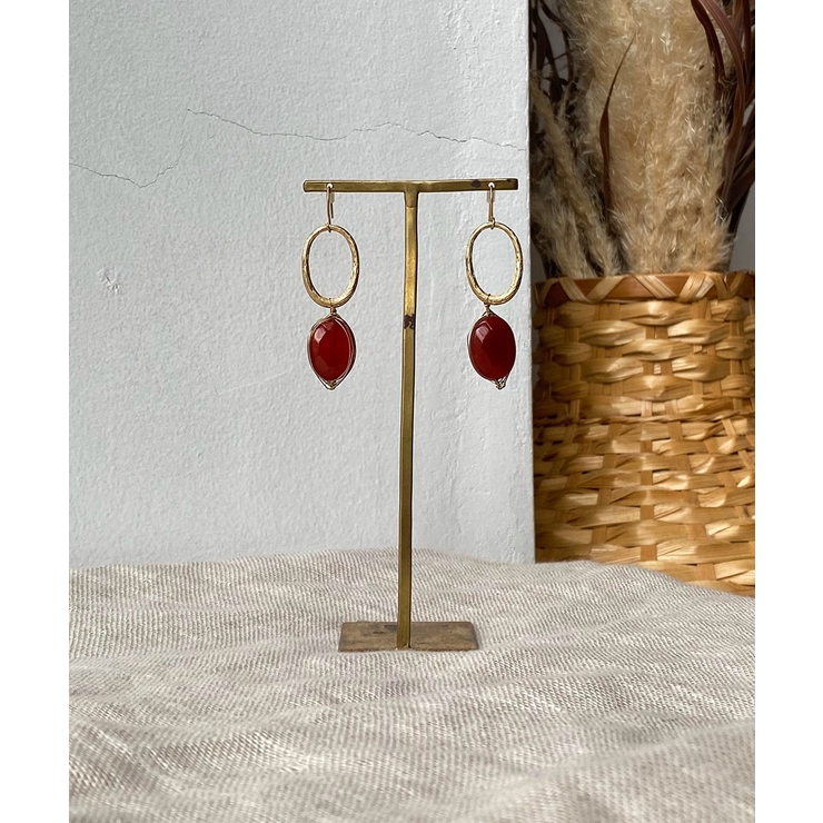 レッド | ワイヤーストーンピアス emouv ピアス | BUYSENSE