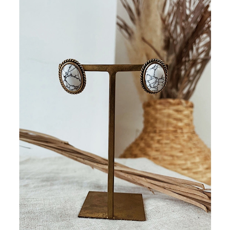 ゴールド | ホワイトマーブルピアス emouv ピアス | BUYSENSE