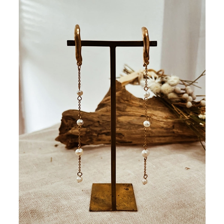 ゴールド | パールチェーンカフピアス emouv ピアス | BUYSENSE