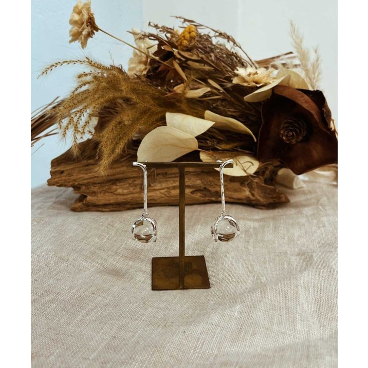 シルバー | ロングクリスタルピアス emouv ピアス | BUYSENSE