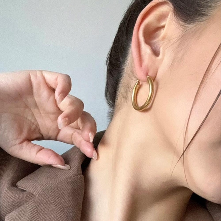 ゴールド | シンプルフープピアス emouv by | BUYSENSE