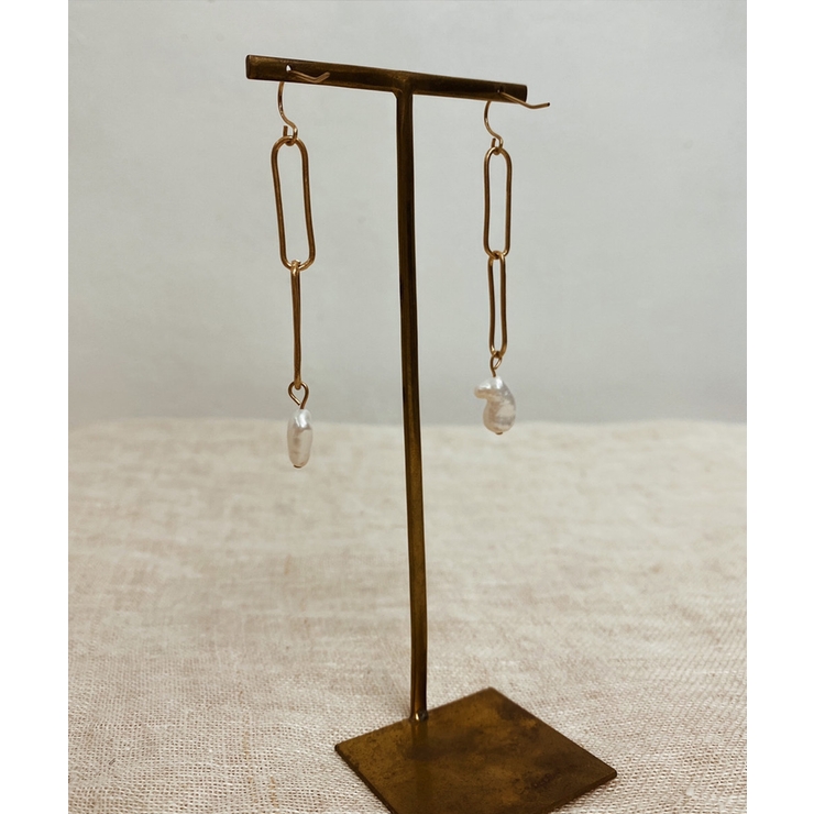 ゴールド | 2連チェーンパールピアス emouv ピアス | BUYSENSE