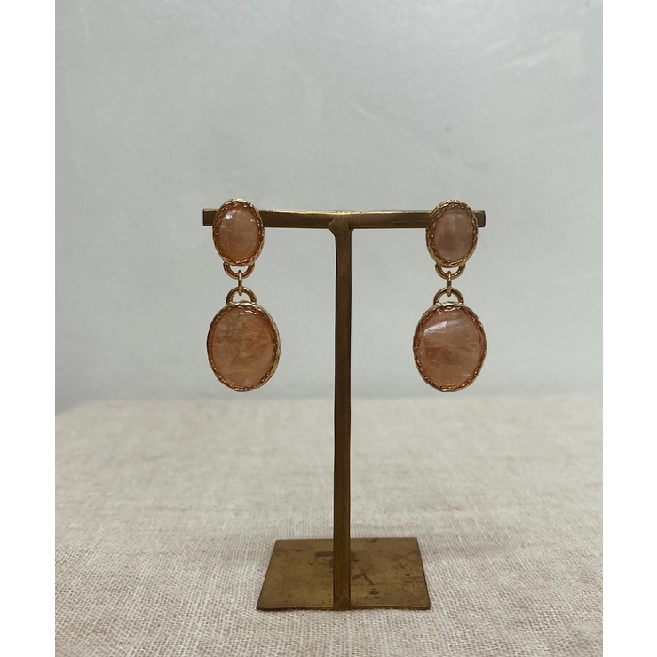 ベージュ | ヴィンテージカラーストーンピアス emouv ピアス | BUYSENSE