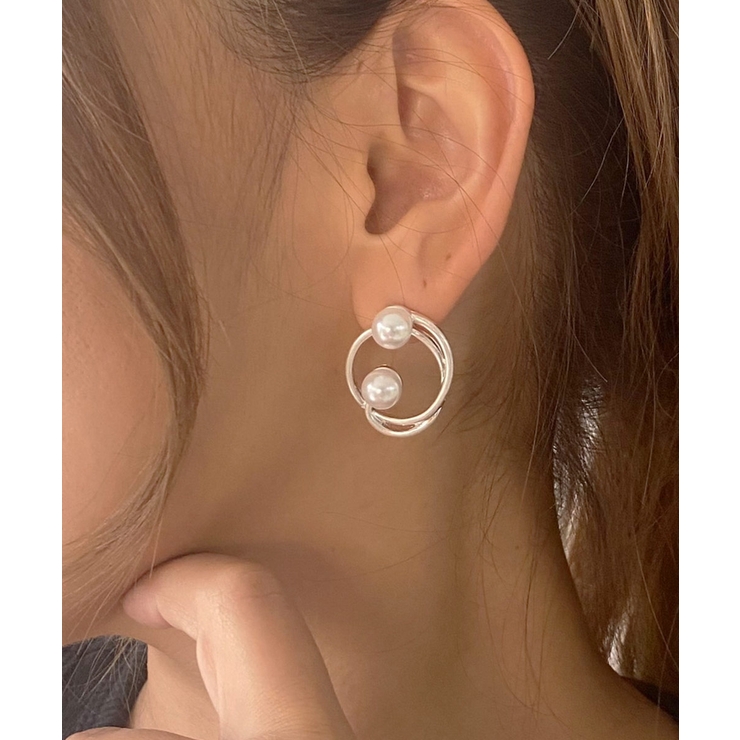シルバー | パールサークルピアス emouv ピアス | BUYSENSE