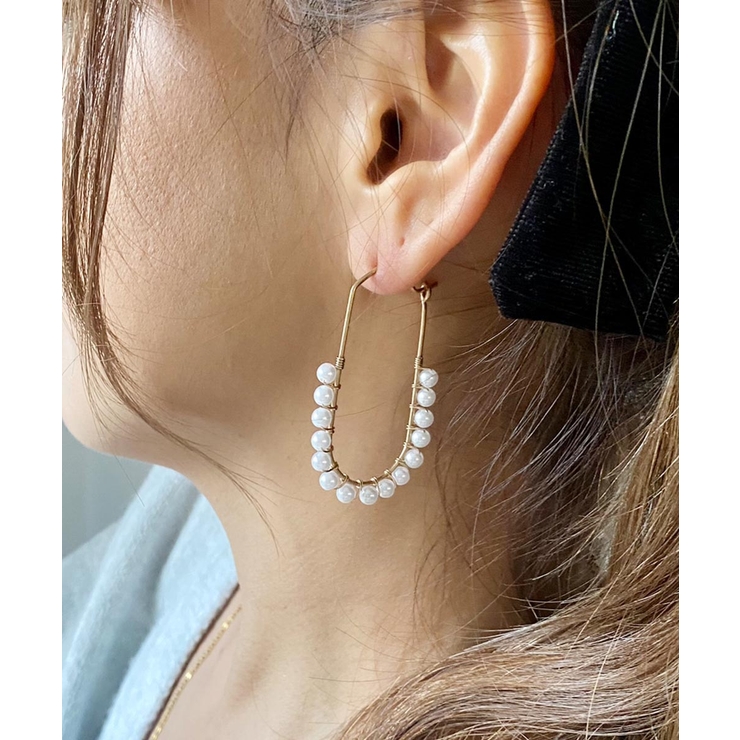 ゴールド | パールロングフープピアス emouv ピアス | BUYSENSE