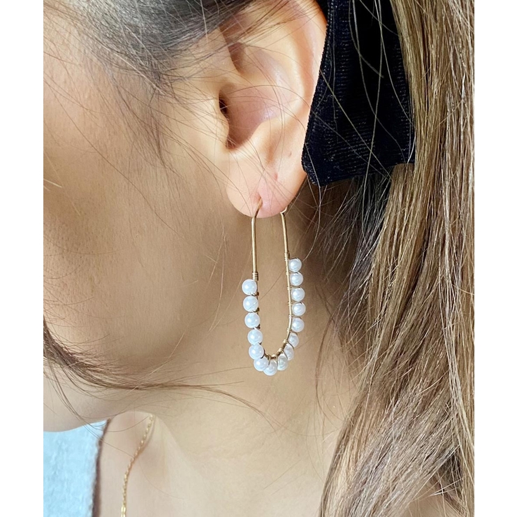 パールロングフープピアス emouv ピアス | BUYSENSE | 詳細画像1 