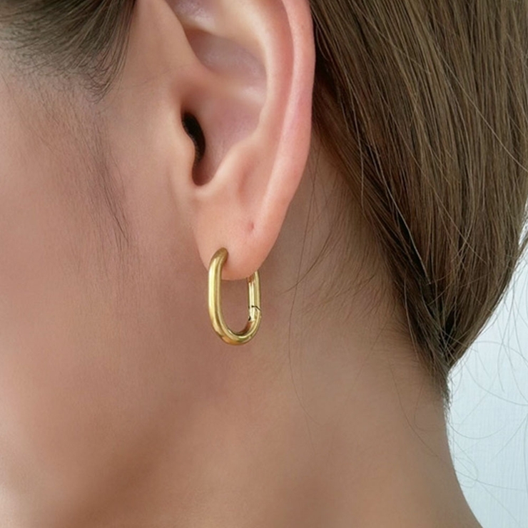 ゴールド | オーバルフープピアス emouv by | BUYSENSE
