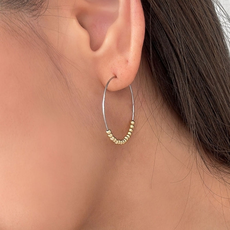 ゴールド | バイカラーボールピアス emouv by | BUYSENSE