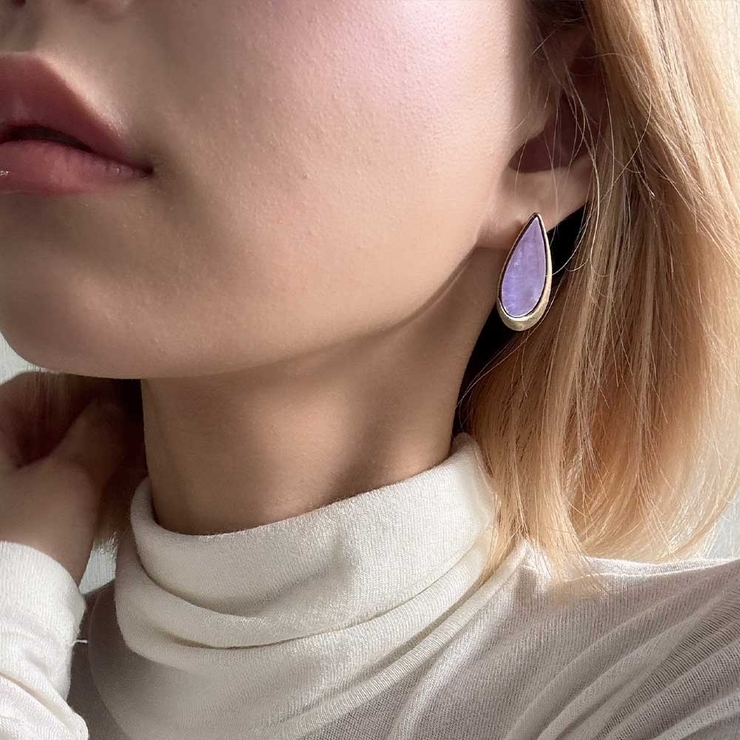ドロップデザインパープルピアス emouv by | BUYSENSE | 詳細画像4 