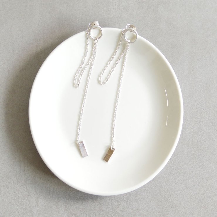 シルバー | リングチェーンピアス emouv by | BUYSENSE