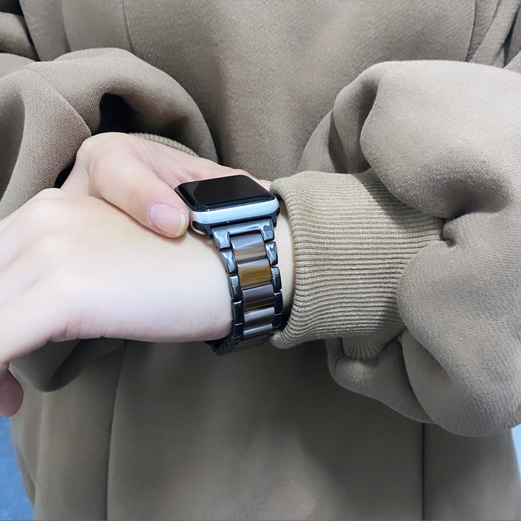 ブラック TYPE D | アップルウォッチ マーブルストーンバンド ベルト | BUYSENSE