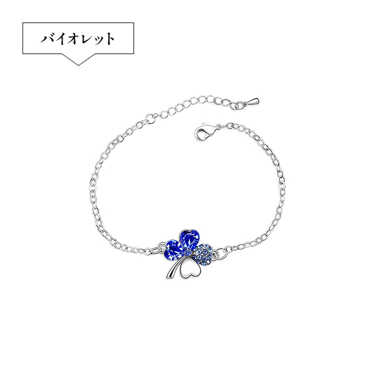 ネックレス ブレスレット 四葉クローバー フラワー お花 パヴェ