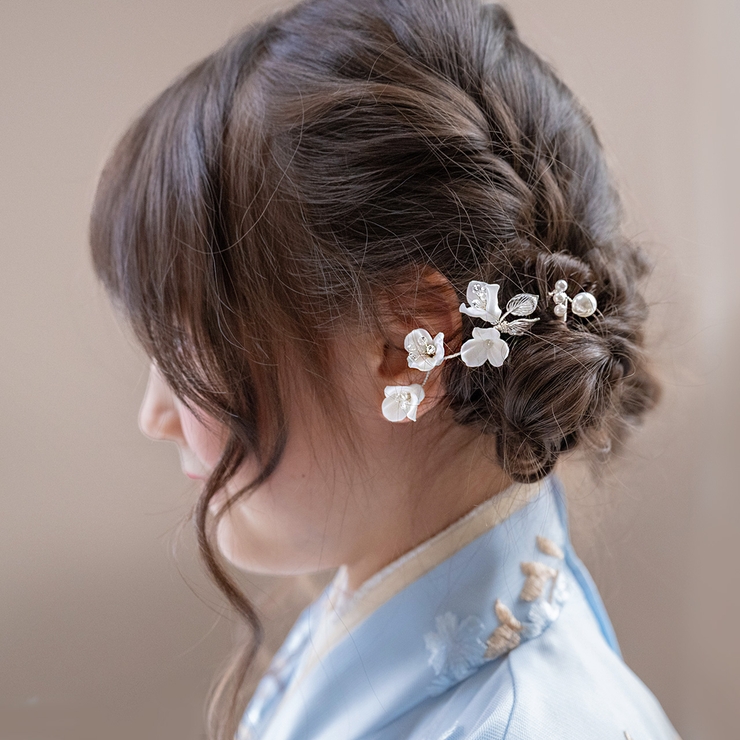 ニュアンスホワイトフラワーUピン 5本セット キャサリンコテージ | Catherine Cottage | 詳細画像3 