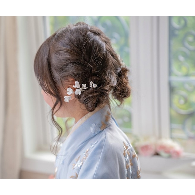 ニュアンスホワイトフラワーUピン 5本セット キャサリンコテージ | Catherine Cottage | 詳細画像4 