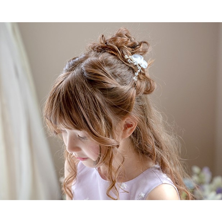 オーガンジーフラワーUピン 2本セット 白花チュールUピン キャサリンコテージ | Catherine Cottage | 詳細画像4 