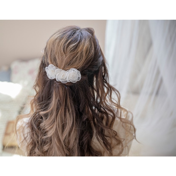 ホワイトローズバレッタ 髪飾り 髪留め ヘアアクセサリー アクセサリー | Catherine Cottage | 詳細画像7 