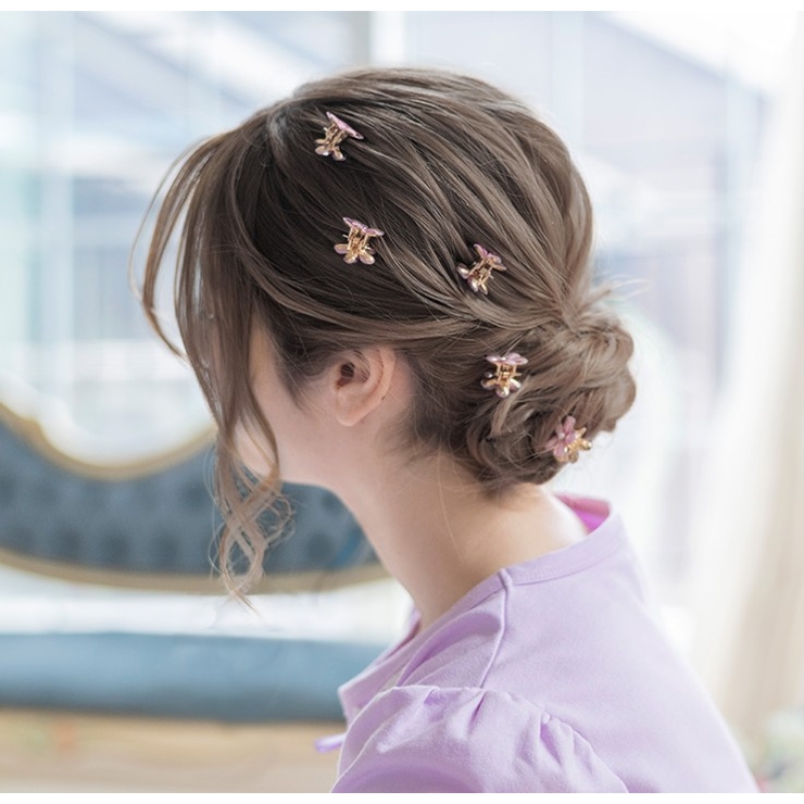 髪飾り ヘアアクセサリー 胡蝶蘭 鞠 水引 チュール 4点セット