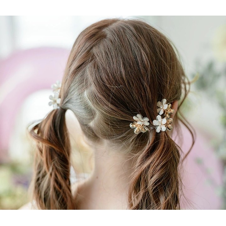 お花ミニクリップ5個セット 髪飾り 髪留め ヘアアクセサリー