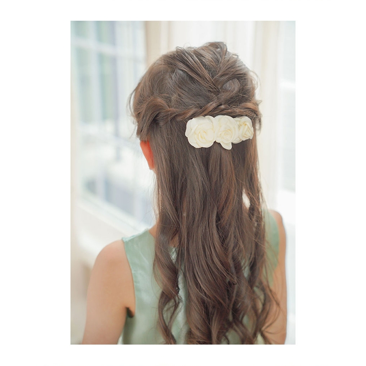 ホワイトローズバレッタ 髪飾り 髪留め ヘアアクセサリー アクセサリー | Catherine Cottage | 詳細画像9 