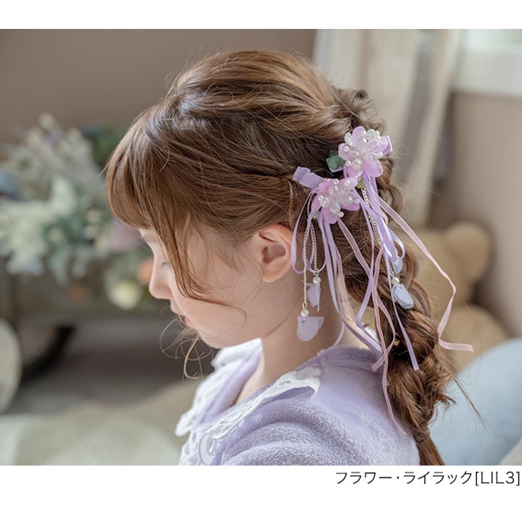リボン揺れるフェアリークリップ 髪飾り ヘアアクセサリー[品番